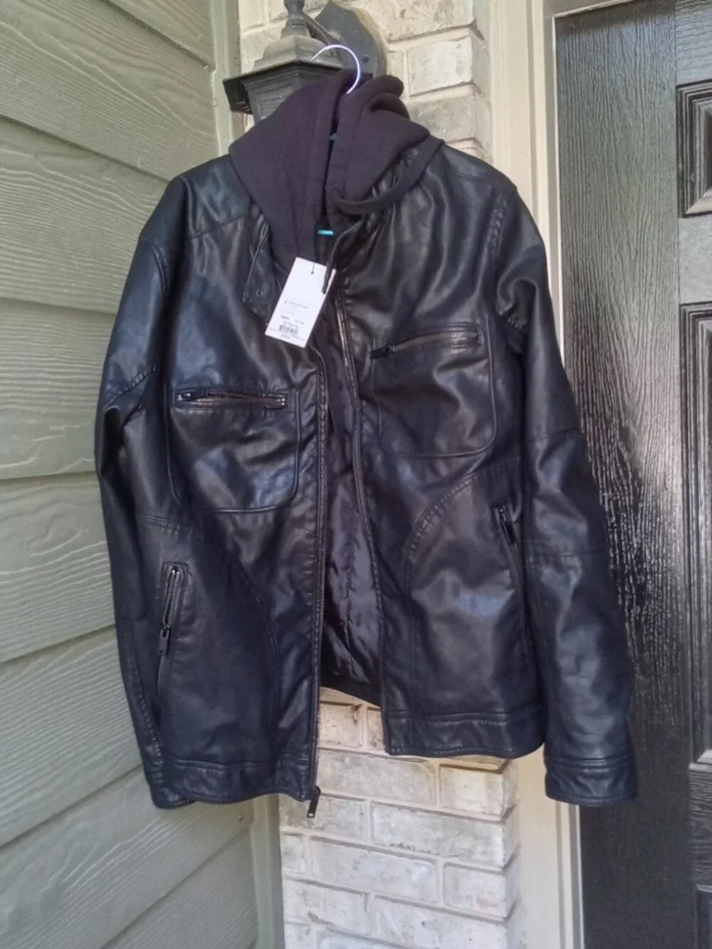 The Men's Apt. 9 Bibbed Moto Jacket in Black, Size L